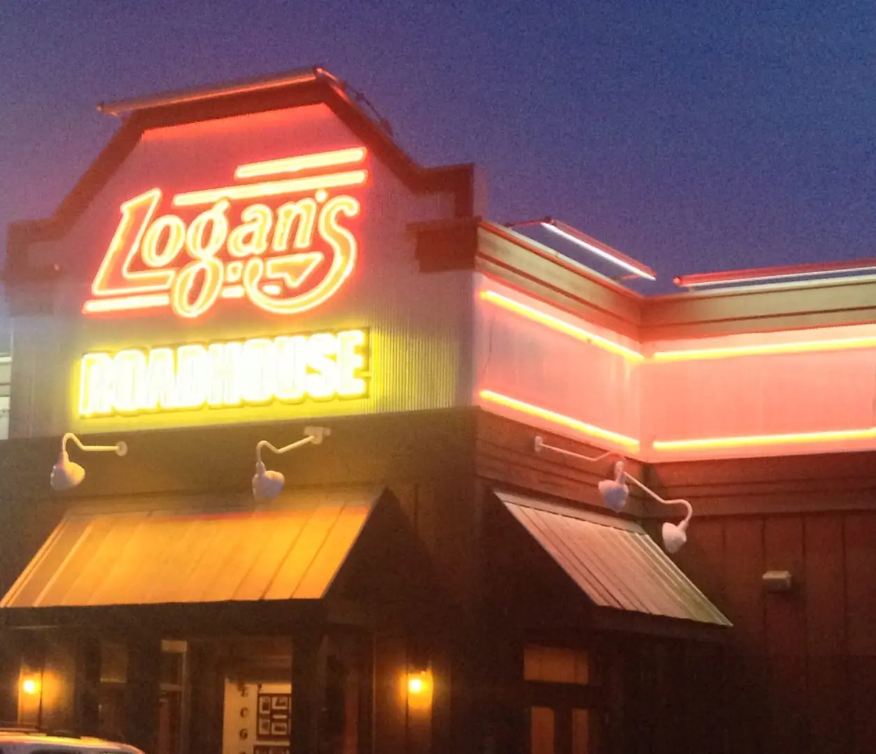 Logan's Roadhouse Steakhouse Restaurant Neon Sign, mounted on wall, West Monroe Louisiana HLA Sign Company