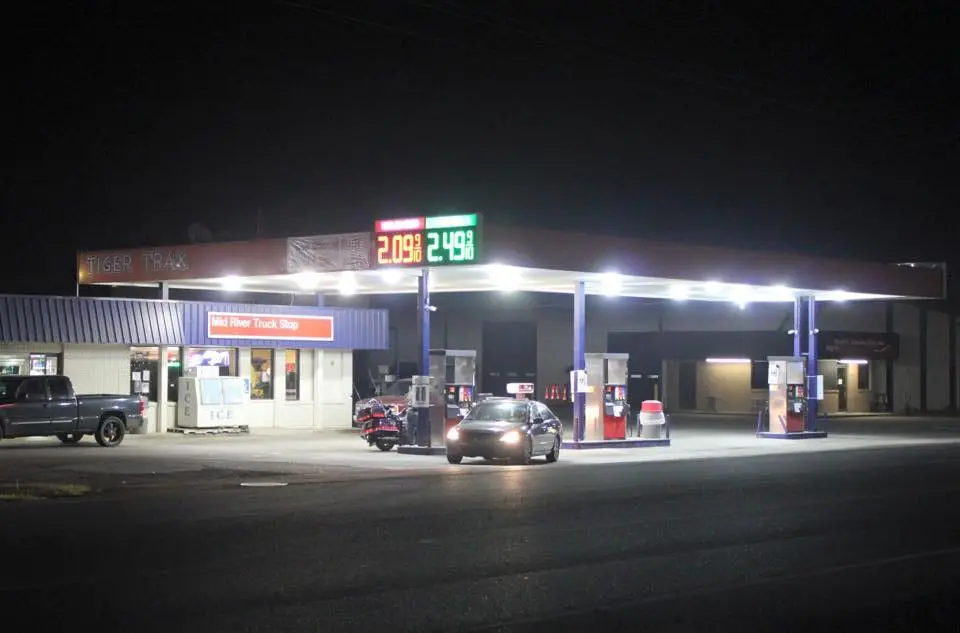 Exxon Gas Station New Roads, Gas Price Sign and Diesel Price Sign mounted On Canopy, HLA Signs Louisiana Sign Company