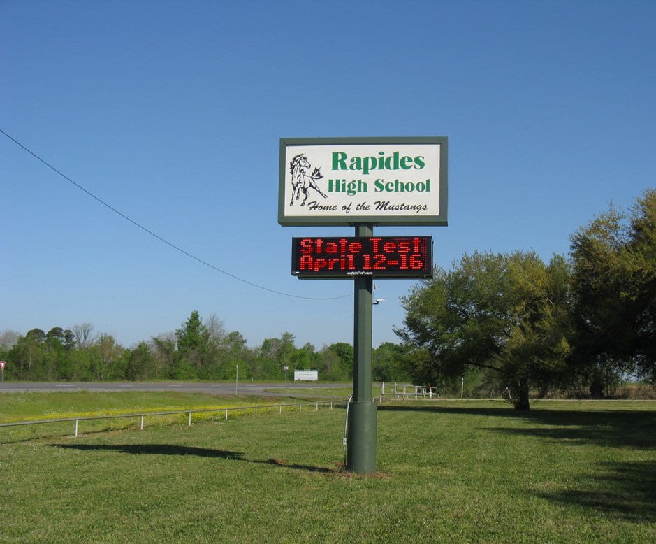 Rapides High School High Rise Pylon Highway Sign Louisiana