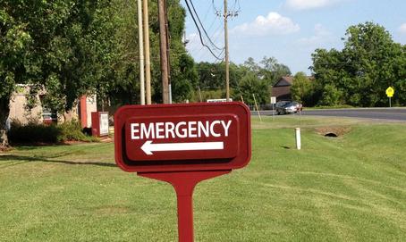 Hospital Emergency Room Sign, Healthcare Facility Sign, Directional Sign, Louisiana HLA Signs