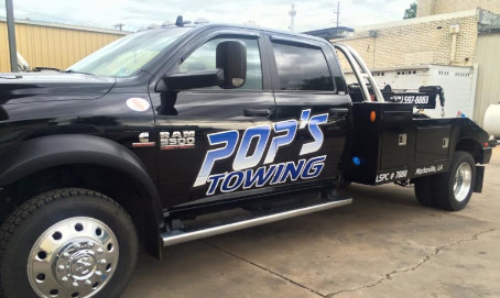 Pop's Towing Wrecker, Tow Truck Graphics, Wrap, Marksville, Louisiana, HLA Signs