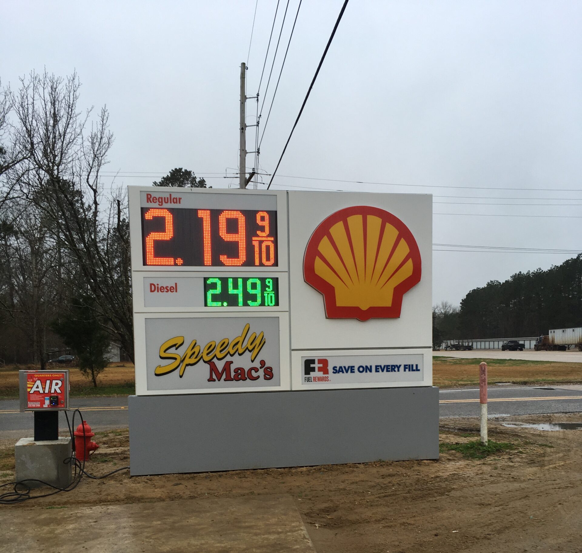 Speedy Mac's Shell Convenience Store Gas LED Price Sign, Grayson, Louisiana, HLA Signs