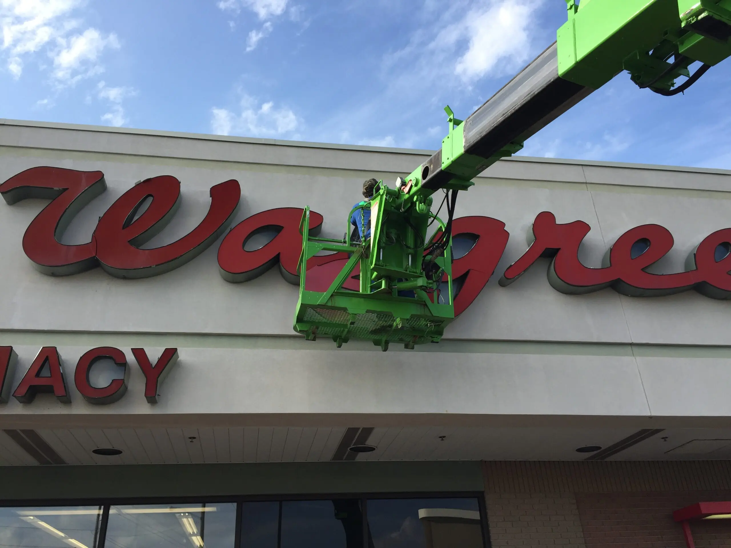 Walgreen's Pharmacy Wall Sign, Red Channel Letters, Red Neon Lighting, Broussard, Louisiana, HLA Signs