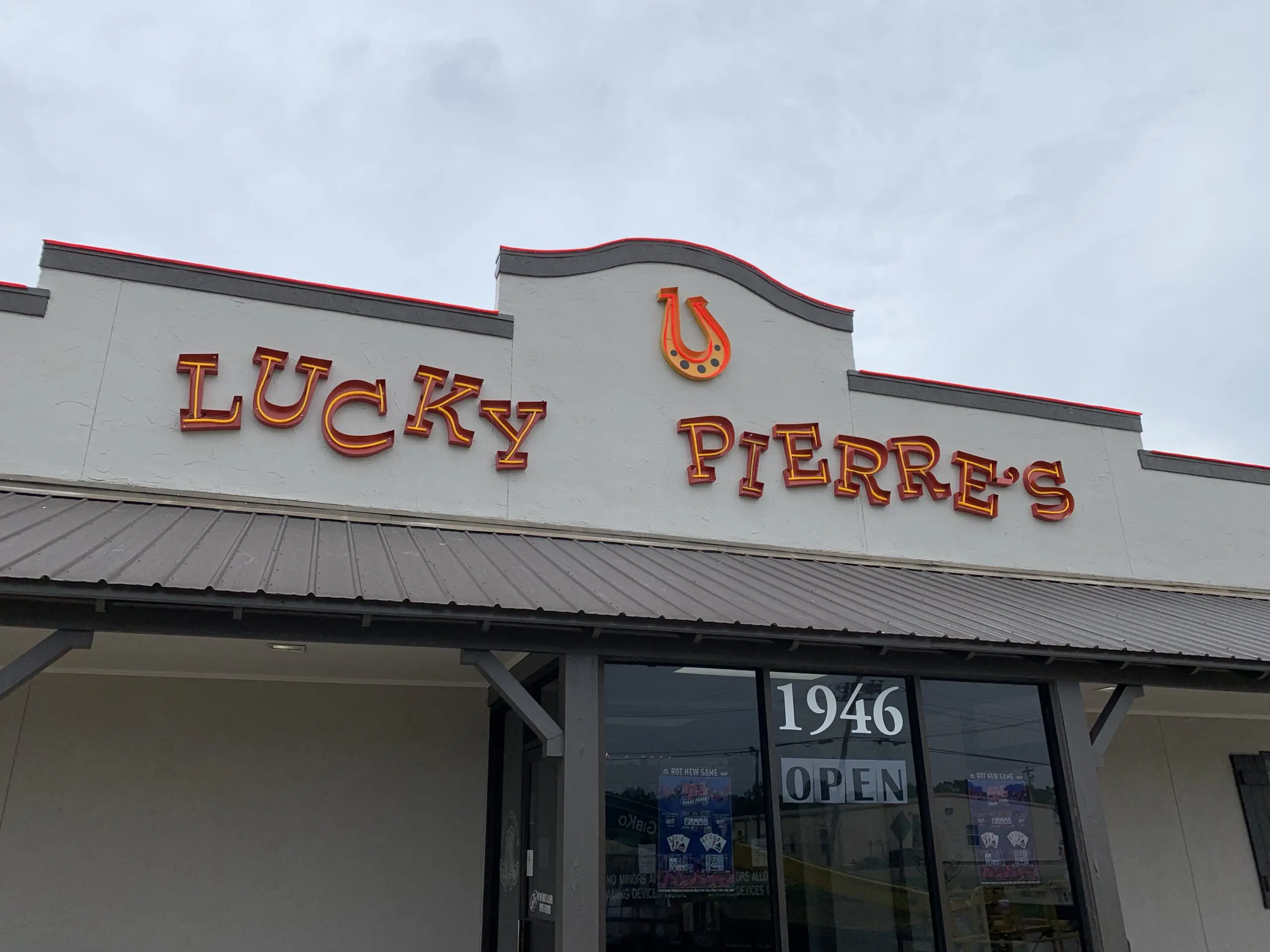 Lucky Pierre's Casino Sign, Dimensional Letter Sign, LED Lighting, Neon Lighting, New Roads, Louisiana, HLA Signs