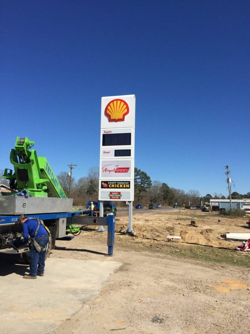Airport Grocery Shell Store Sign, Fuel Price Sign, Jena, Louisiana, HLA Signs