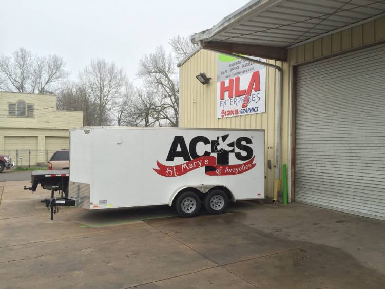 St. Marys of Avoyelles Acts Trailer Lettering Wrap & Graphics, Cottonport Louisiana HLA Signs