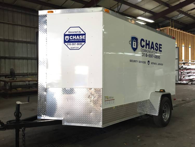 Chase Communications Cargo Work Trailer Graphics & Wrap, Hessmer, Louisiana HLA Signs