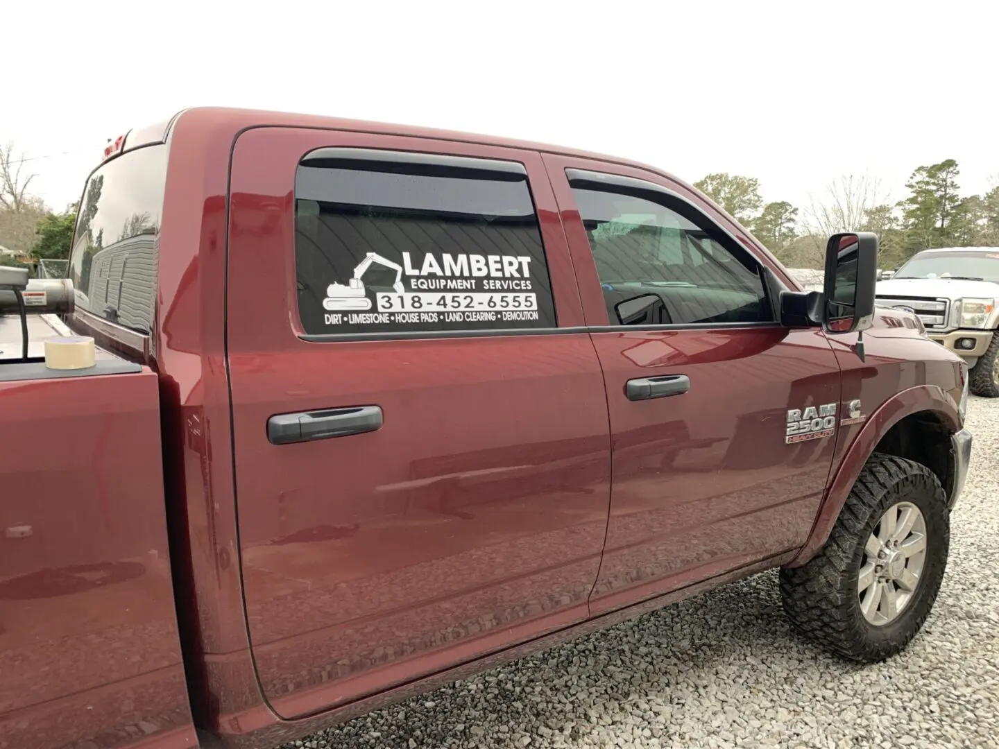 Lambert Equipment Services Fleet Vehicle Graphics and Truck Lettering Hessmer Louisiana HLA Signs