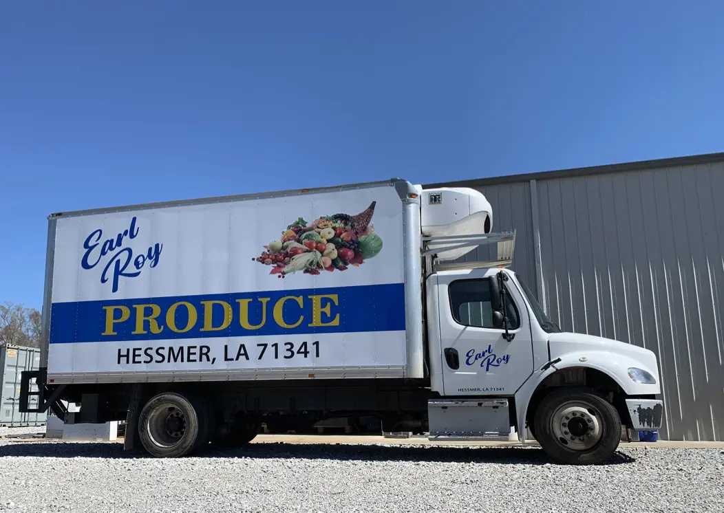Earl Roy Produce Delivery Box Truck Wrap, Hessmer, Louisiana, HLA Signs