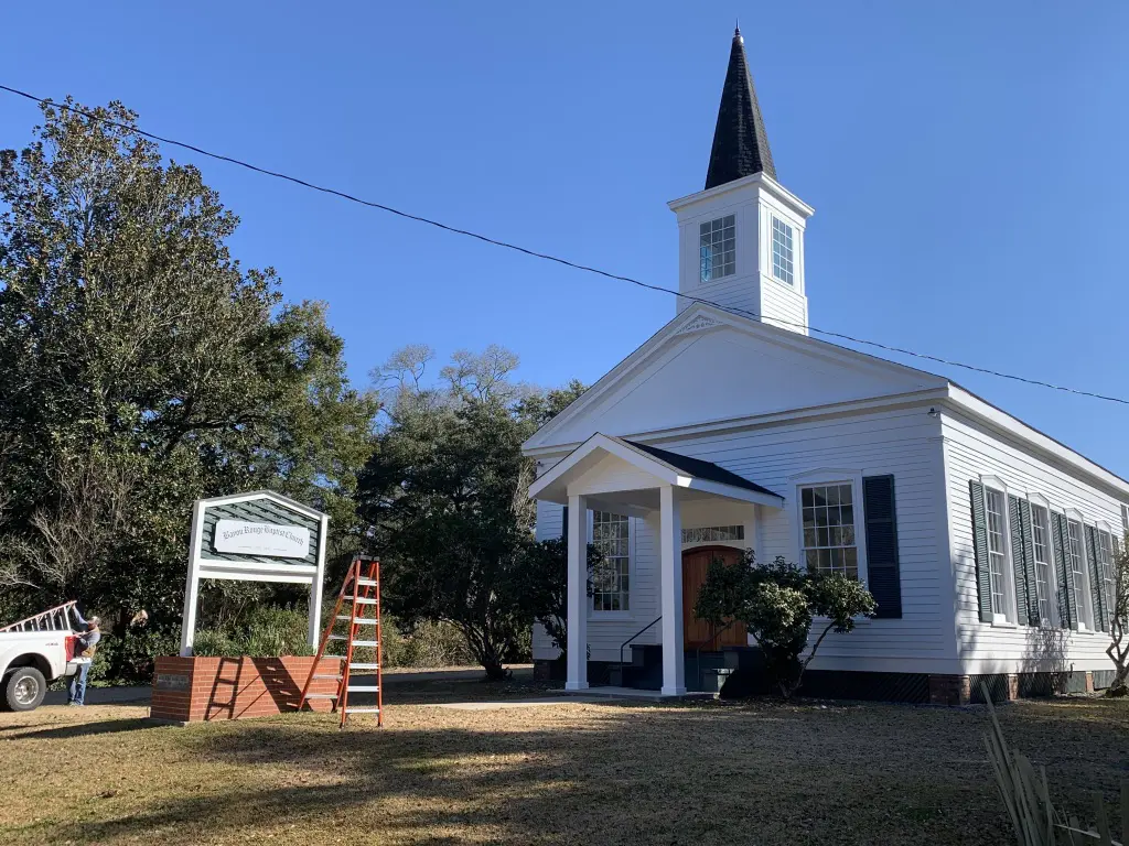 Bayou Rouge Baptist Church Sign, Non-illuminated, Evergreen, Louisiana, HLA Signs