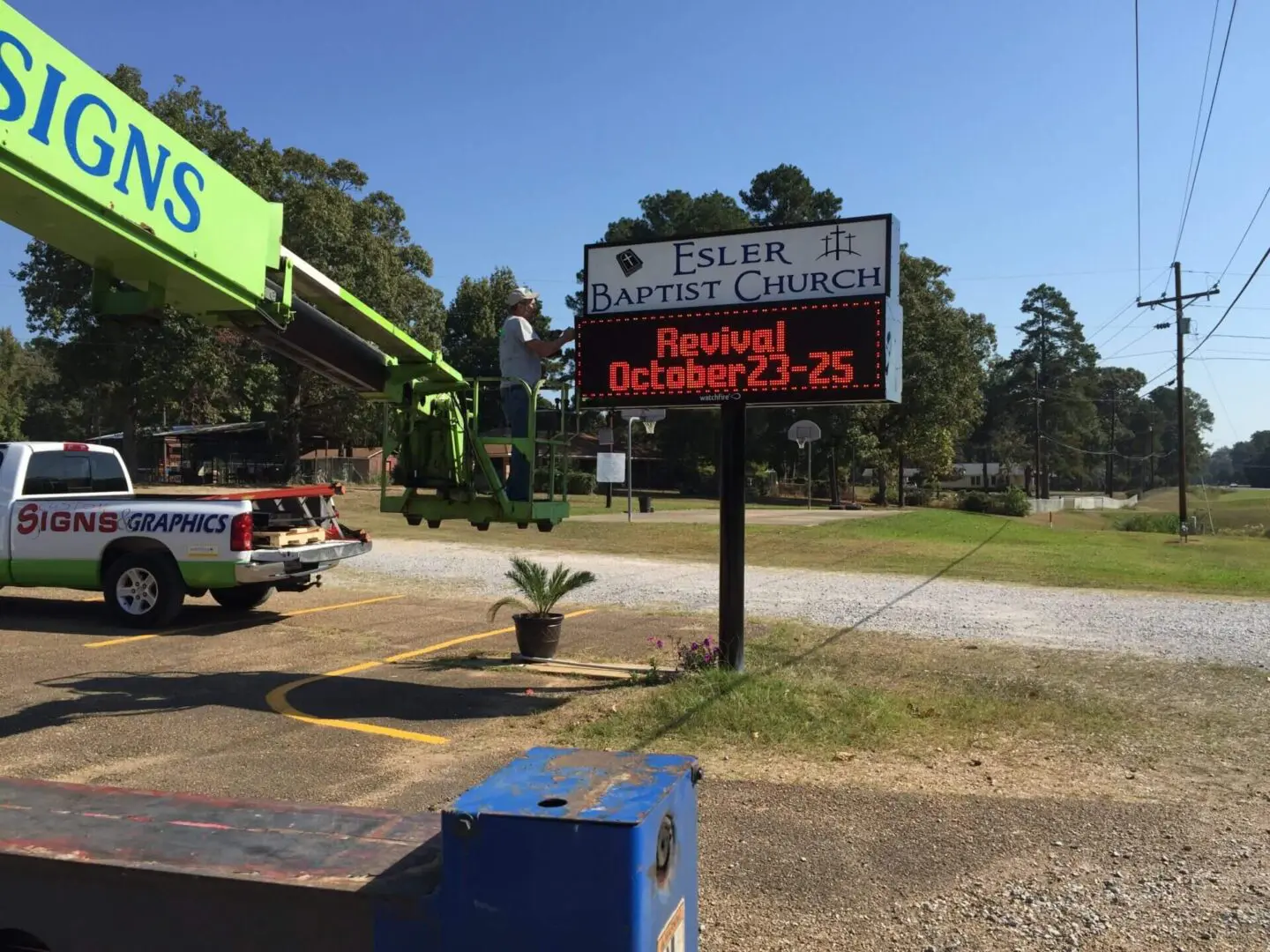 Esler Baptist Church Sign, LED Digital Marquee Sign, Programmable Sign, Pineville, Louisiana, HLA Signs