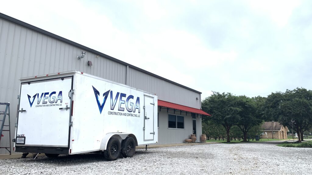 Vega Construction LLC, Construction Company Work Trailer, Enclosed Work Trailer Wrap, Marksville, Louisiana