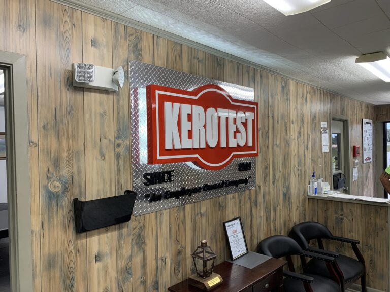 interior office lobby sign with dimensional lettering and standoffs, led halo lighting